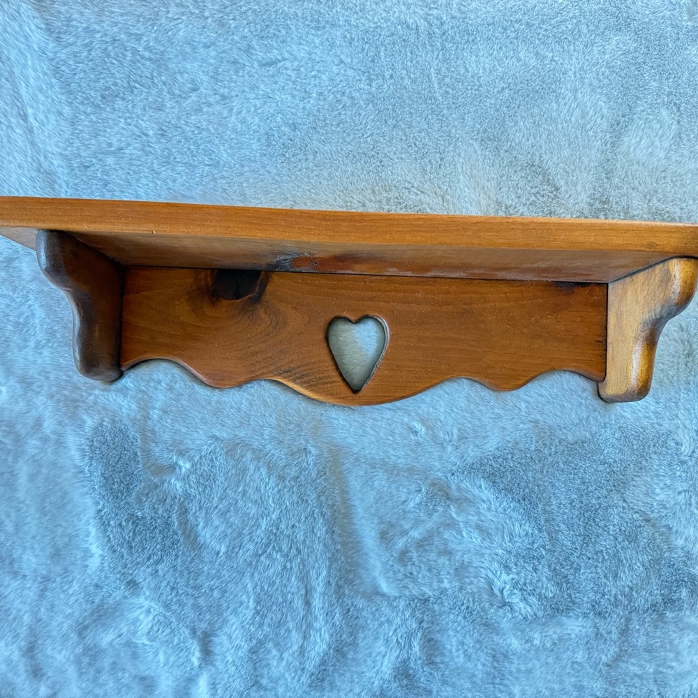 Rustic Brown Heart Wall Shelf